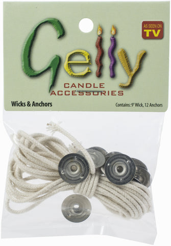 Gelly Candle Wick 9' & Anchors 12/Pkg