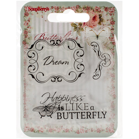 ScrapBerry's Butterflies Clear Stamps 2.7"X2.7"