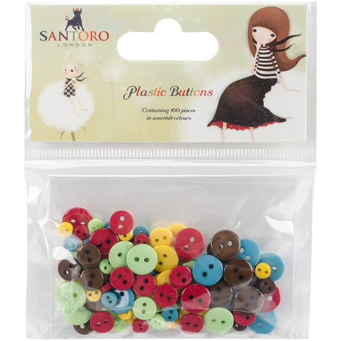 Santoro Kori Kumi Plastic Buttons 100/Pkg
