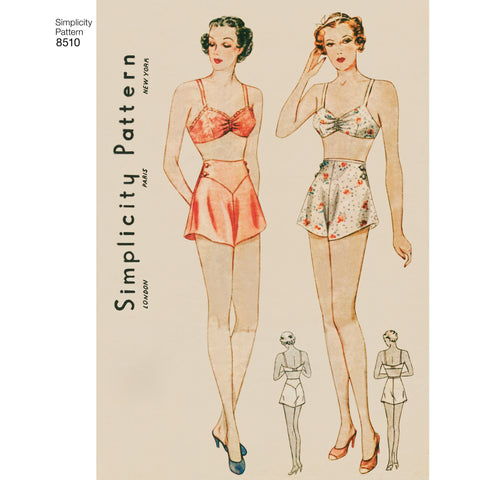 Simplicity Misses 1930S Vintage Brassiere & Panties