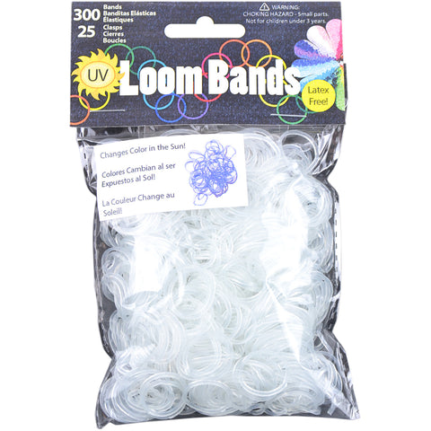 UV Loom Bands 300/Pkg W/25 Clasps