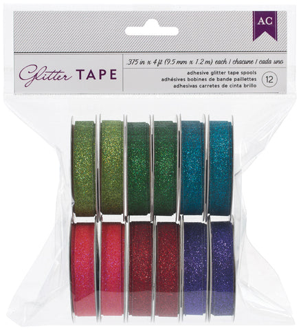 American Crafts Glitter Tape 4' 12/Pkg