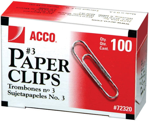 ACCO Economy #3 Paper Clips 100/Pkg