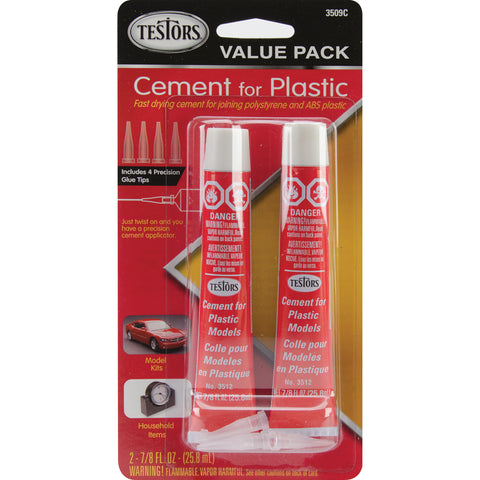 Testors Value Pack Cement For Plastic 2/Pkg