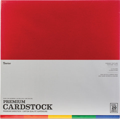 Darice Value Pack Canvas Cardstock 12"X12" 20/Pkg