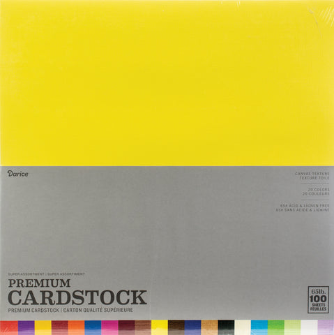 Darice Value Pack Canvas Cardstock 12"X12" 100/Pkg
