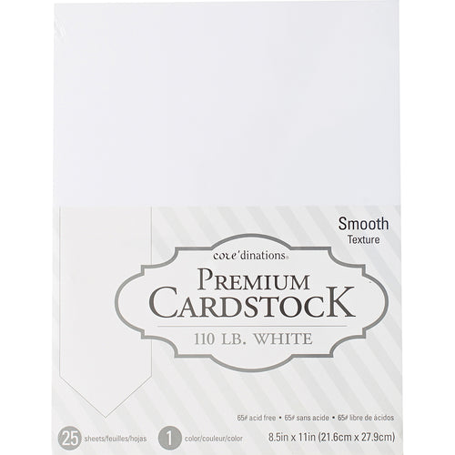 Core'dinations 110lb Smooth Cardstock 8.5"X11" 25/Pkg