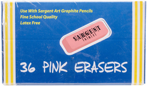 Sargent Art Large Pink Erasers 36/Pkg