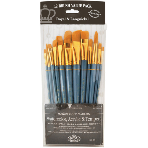 Gold Taklon Angular Variety Pack Brush Set