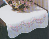 Tobin Stamped For Embroidery White Dresser Scarf 14"X39"