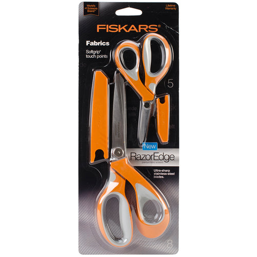 Fiskars RazorEdge Softgrip Fabric Scissors 5"& 8"