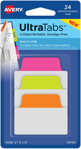 Avery Multiuse Two-Side Writable Ultra Tabs 2&quot;X1.5&quot;