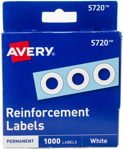 Avery White Self-Adhesive Reinforcement Labels 1000/Pkg