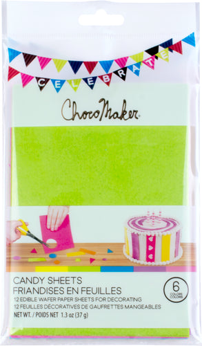 ChocoMaker(R) Edible Wafer Paper Candy Sheets 12 Sheets/Pkg