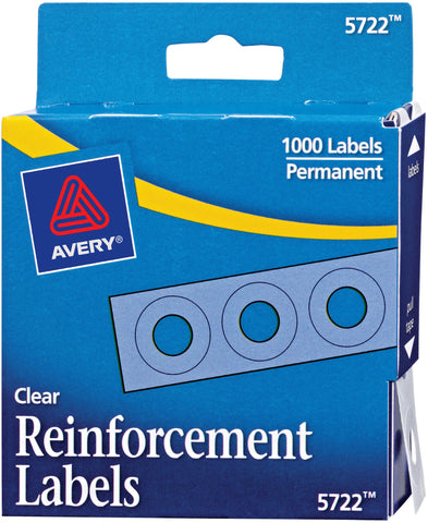 Avery Clear Self-Adhesive Reinforcement Labels 1000/Pkg