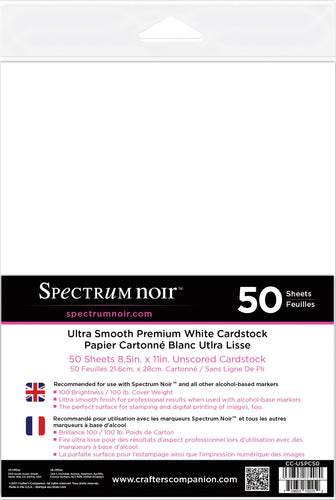 Spectrum Noir Ultra Smooth Premium Cardstock 8.5"X11" 50/Pkg