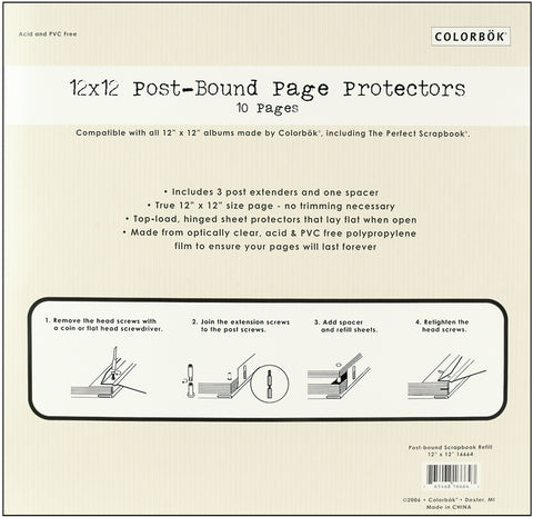 Colorbok Top-Loading Page Protectors 12&quot;X12&quot; 10/Pkg