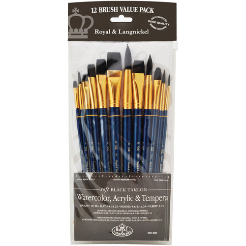 Black Taklon Value Pack Brush Set