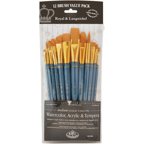 Gold Taklon Flat Value Pack Brush Set