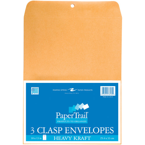 Heavy Clasp Envelopes 10"X13" 3/Pkg