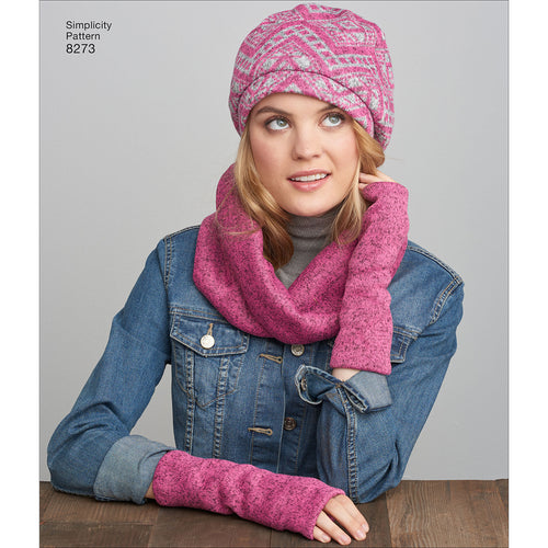 Simplicity Misses Knit Accessories Hats In Three Sizes