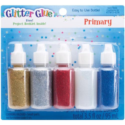 Glitter Glue .7oz 5/Pkg