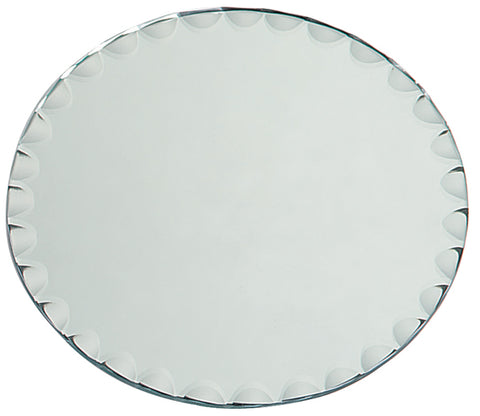 Round Glass Mirror W/Scallop Edge Bulk