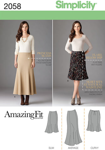 Simplicity Amazing Fit Misses & Womens Skirt