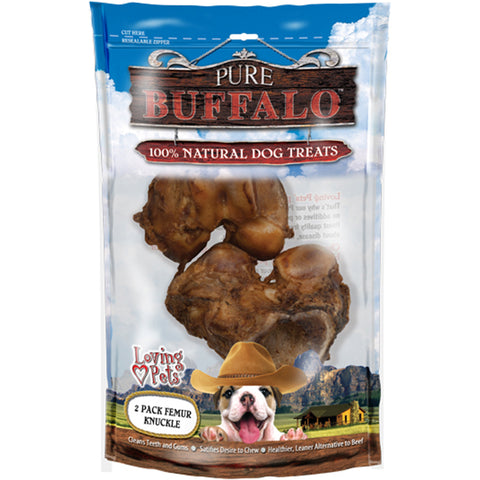 Pure Buffalo Meaty Femur Knuckle Dog Treat 2/Pkg