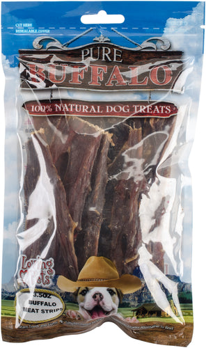 Pure Buffalo Jerky Strips Dog Treat 3.5oz