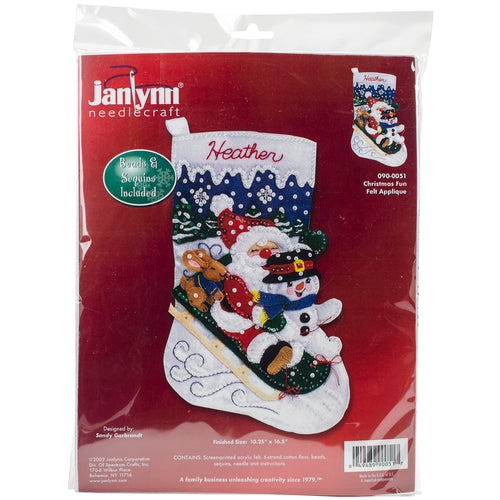 Janlynn Felt Stocking Applique Kit 16.5" Long