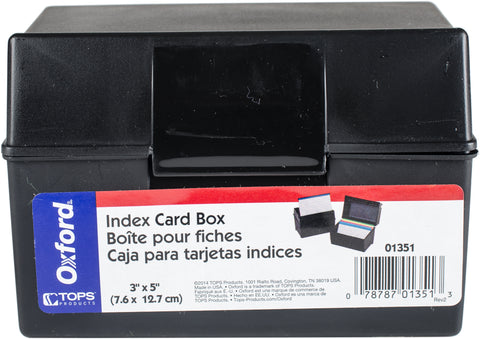 Oxford Plastic Index Card Box 3"X5"