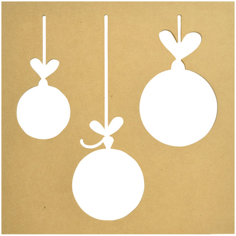 Beyond The Page MDF Baubles Silhouette Wall Art Frame
