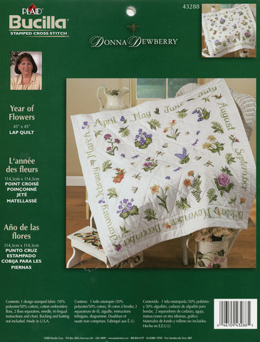 Bucilla/Donna Dewberry Lap Quilt Stamped Cross Stitch Kit