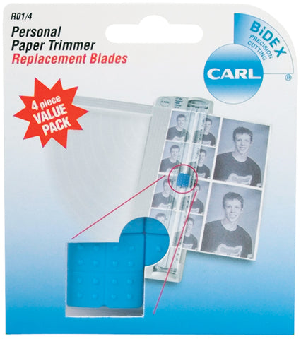 Carl Personal Paper Trimmer Replacement Blades 4/Pkg