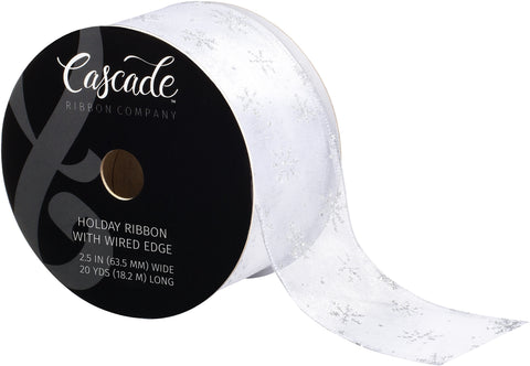 Cascade Sheer Woven Ribbon W/Wired Edge 2.5&quot;X20yd