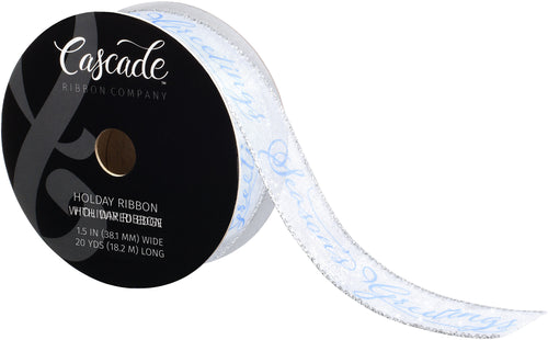 Cascade Sheer Holiday Ribbon W/Wired Edge 1.5&quot;X20yd