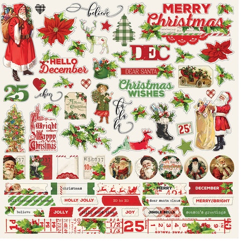 Simple Vintage Christmas Cardstock Stickers 12"X12"