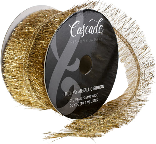 Cascade Metallic Ribbon W/Wired Edge 2.5&quot;X20yd