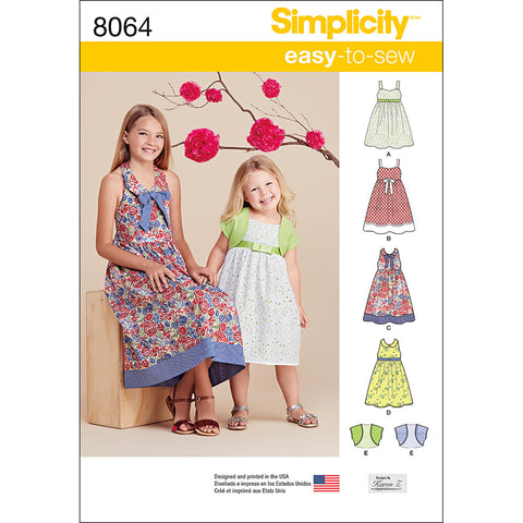 Simplicity Easy-To-Sew Girls Dresses & Bolero