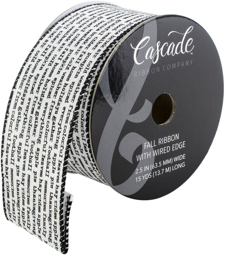 Cascade Fabric Ribbon W/Wired Edge 2.5&quot;X15yd