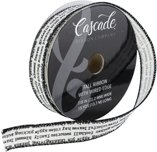 Cascade Fabric Ribbon W/Wired Edge 7/8&quot;X15yd