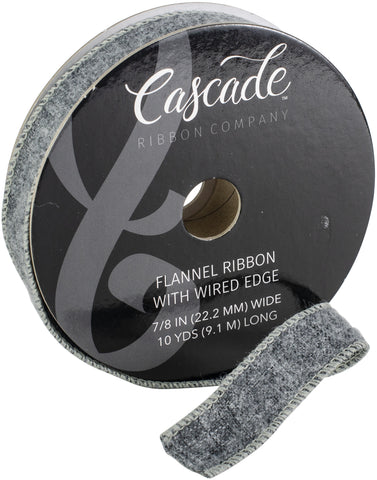 Cascade Flannel Ribbon W/Wired Edge .875&quot;X10yd