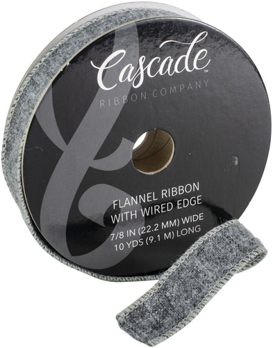 Cascade Flannel Ribbon W/Wired Edge .875&quot;X10yd