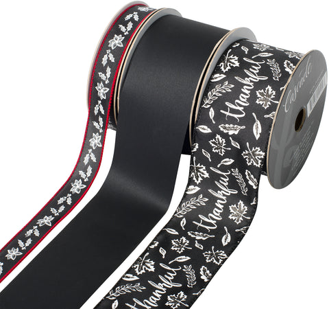 Cascade Chalkboard Ribbon Collection W/Wired Edge 3/Pkg