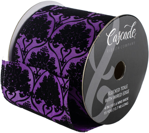 Cascade Textured Satin Ribbon W/Wired Edge 4&quot;X15yd