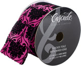 Cascade Textured Satin Ribbon W/Wired Edge 2.5&quot;X15yd