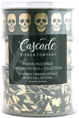 Cascade Ribbon Halloween Skull Collection 3/Pkg