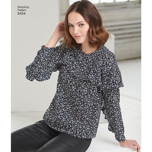 Simplicity Misses Top With Sleeve & Flounce Variations