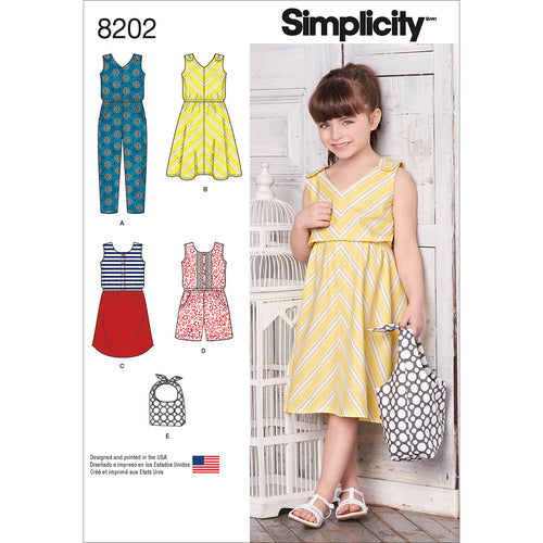 Simplicity Girls Jumpsuit Dresses & Bag